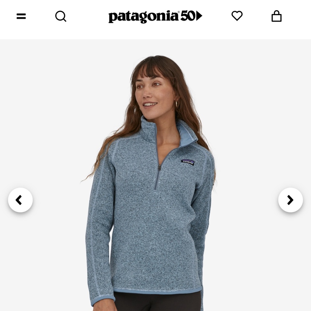 Patagonia Better Sweater 1/4 zip fleece M steam blue